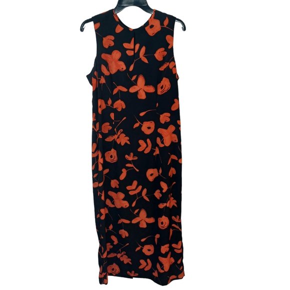 Cato Studio C Black And Orange Floral Dress Size 14 - Picture 1 of 4